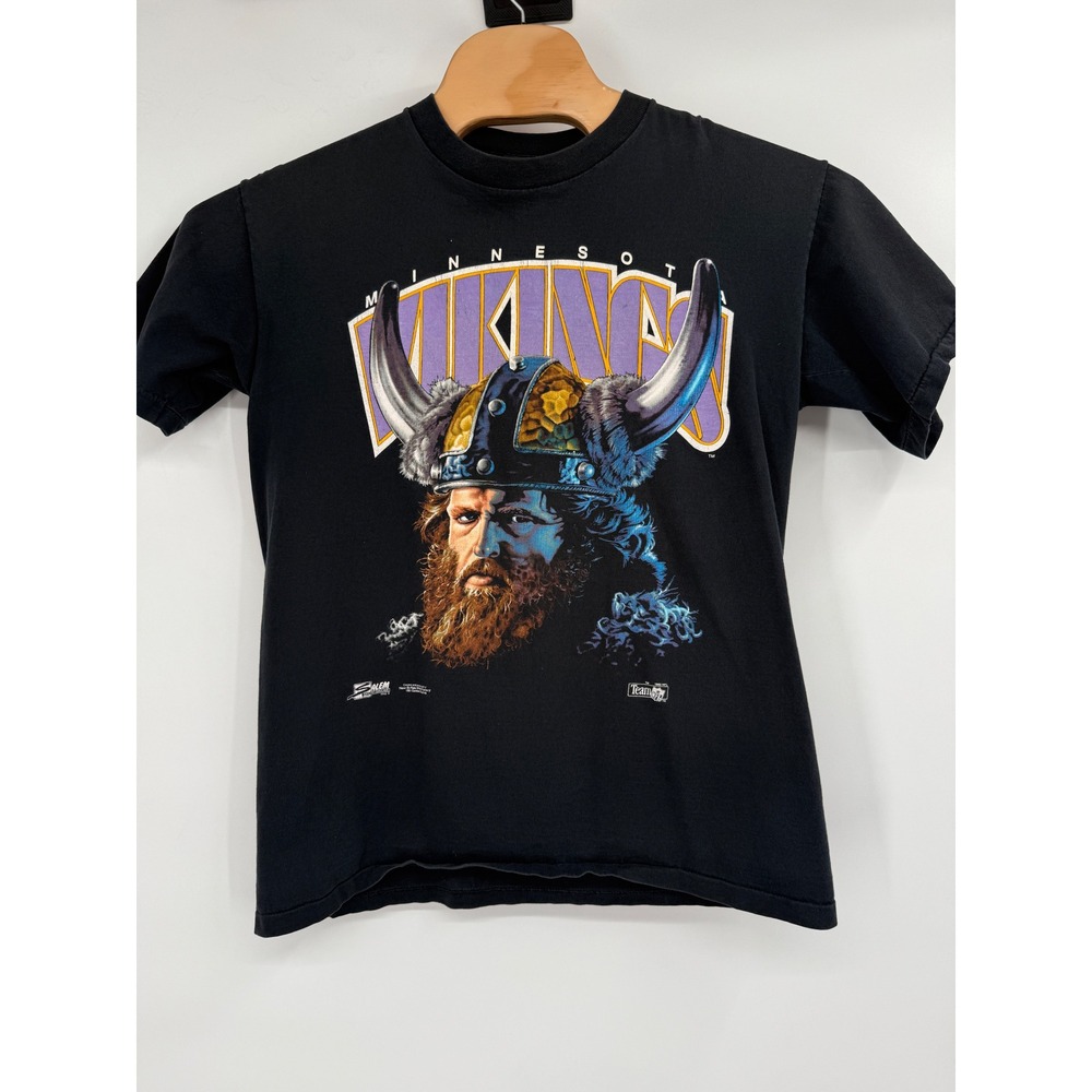 VTG 90s Minnesota Vikings NFL T-Shirt‎ Men's Sz L Salem Big FaceGraphic USA